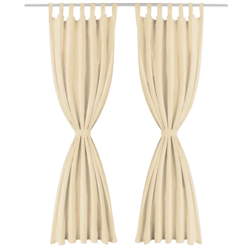 Tende in Micro Raso 2 pz con Passanti 140x245 cm Beige cod mxl 77601