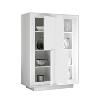 Credenza 4 Ante 106x50x146 cm in Legno TFT Frame Bianco Opaco