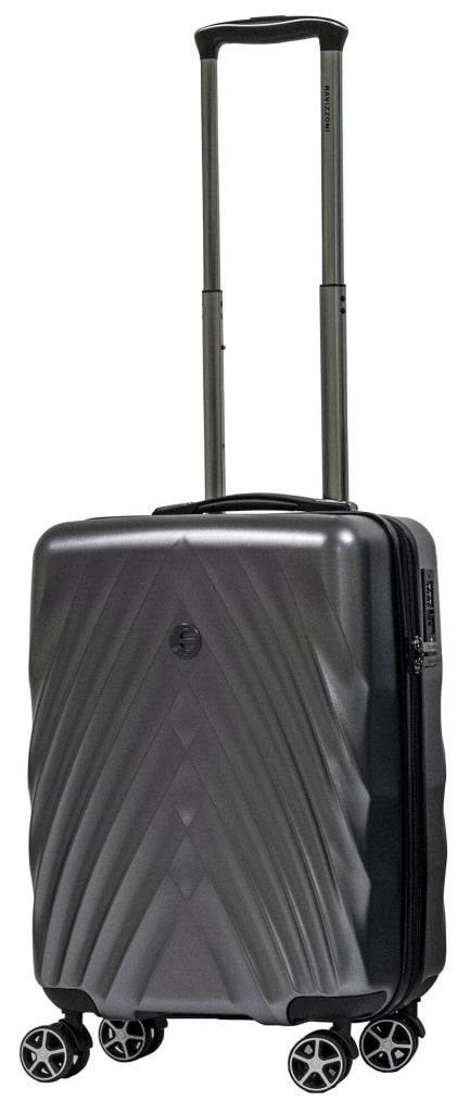 Set 3 Valigie Trolley Rigide in PET 4 Ruote TSA Ravizzoni Diamante Grigie