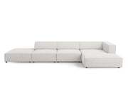 Cosmopolitan Design - Divano angolare destro "Arendal" 5 posti in ciniglia grigio chiaro 