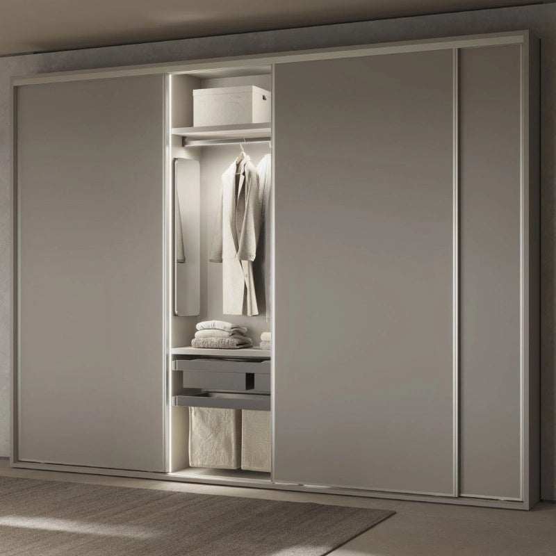 Cassetto organizzatore per armadi e cabine armadio Quartz, 640 (M80), Eco-pelle e legno, Titanio