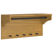 Appendiabiti da parete con pratici ganci design rustico corridoio 87 x 30 x 42 cm legno massello di noce 02_0056696