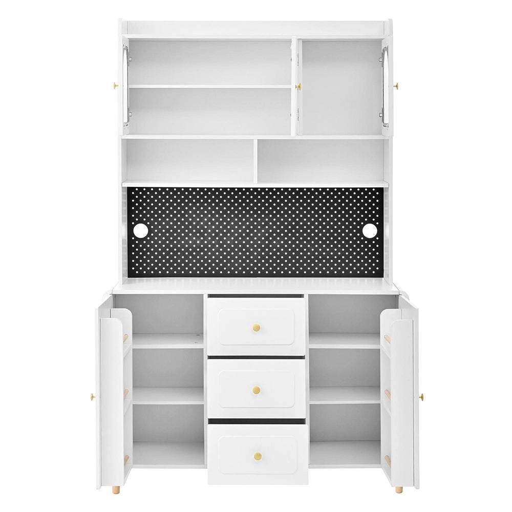 Armadio alto con ripiano forato e piedi in legno massello - Xylo - Ideale per cucina e sala da pranzo