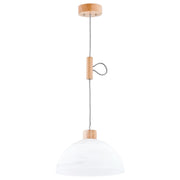 Lampada a sospensione Alfa Holiday 2 legno/vetro E27