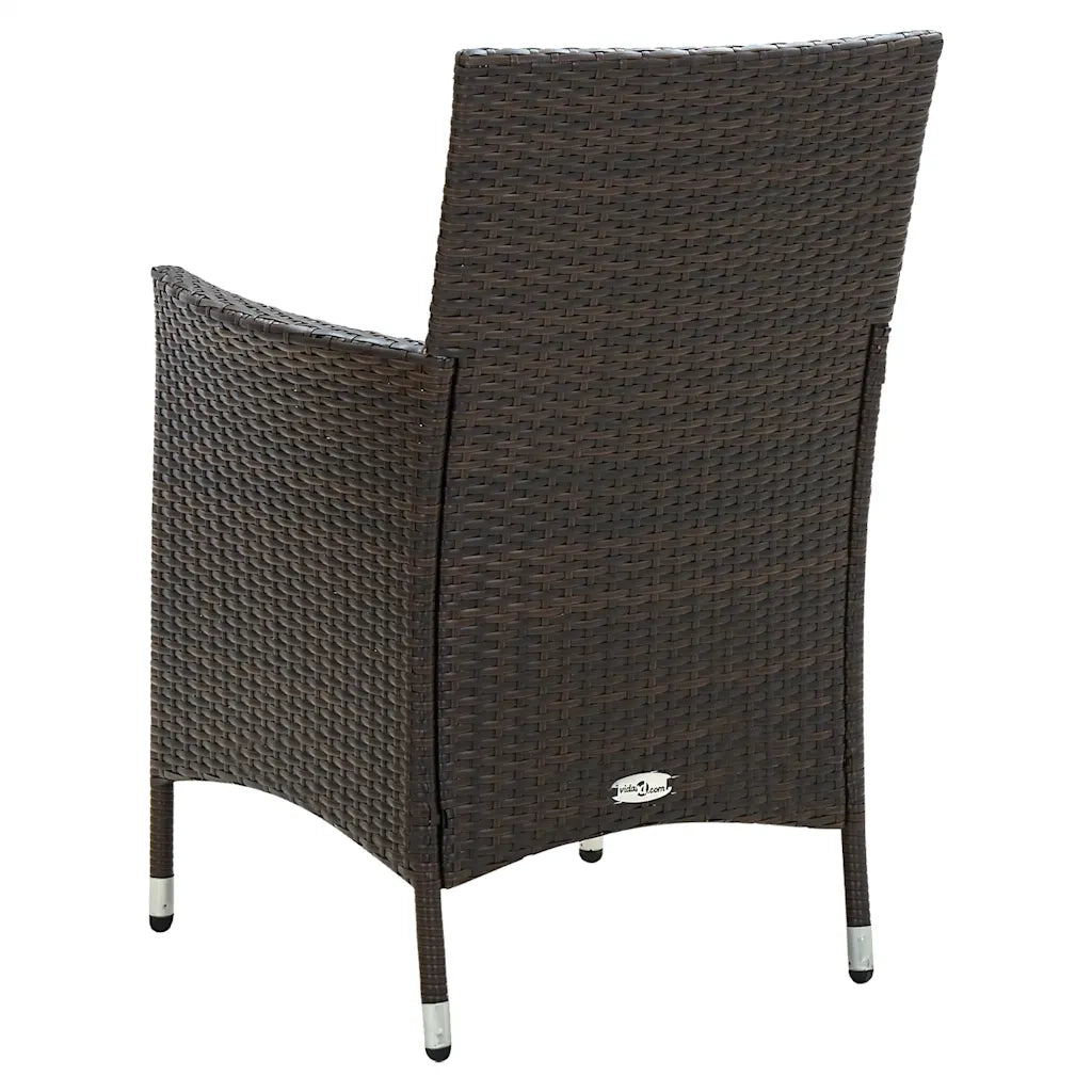 Set Mobili da Giardino 5 pz con Cuscini in Polyrattan Marrone 3094819