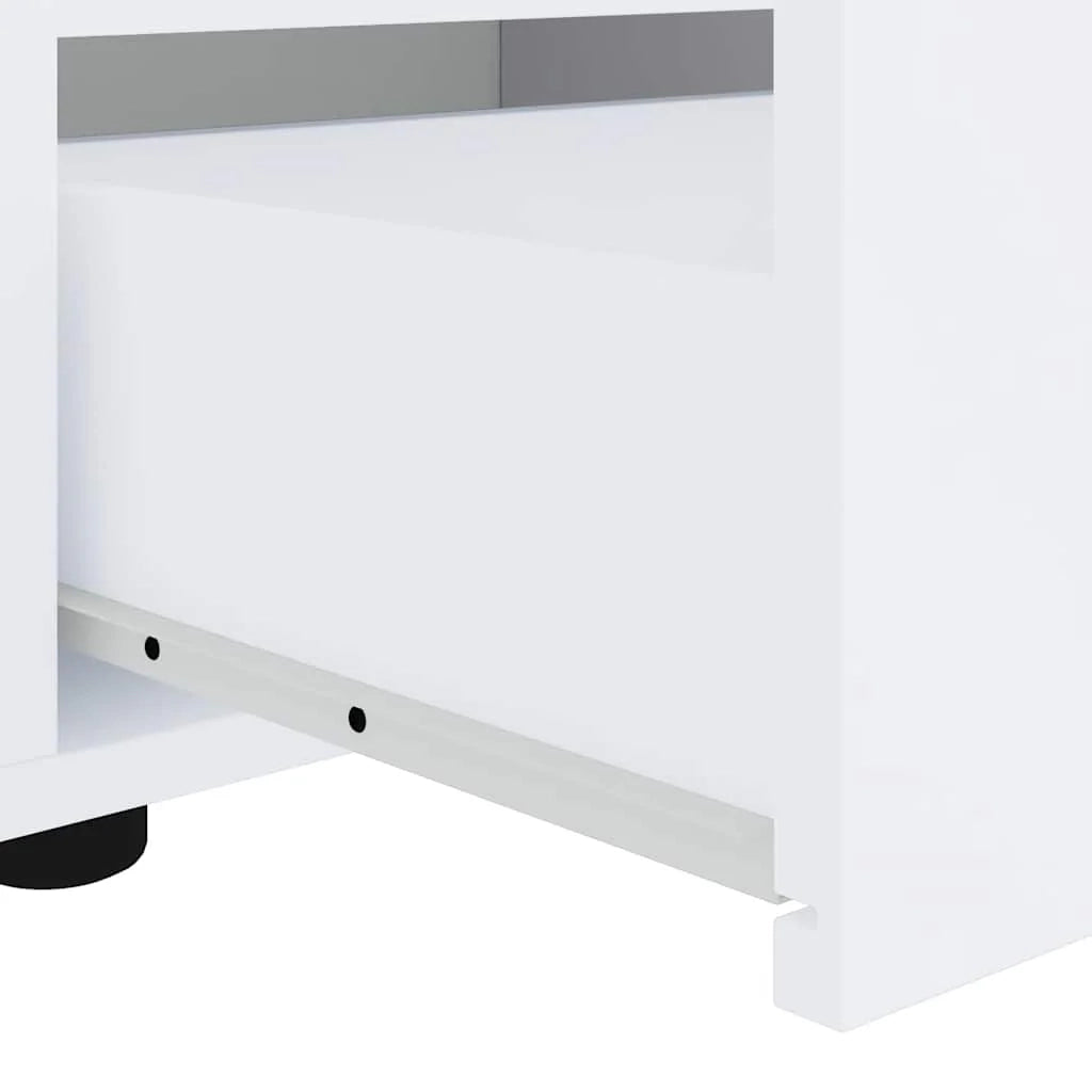 Mobile TV moderno salvaspazio con cassetto e ripiano 60 x 40 x 38 cm legno ingegnerizzato bianco 02_0058329