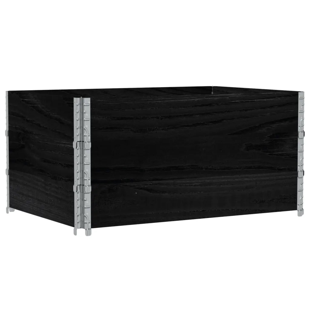Fioriera | Cassetta per fiori | Vaso da Giardino Nera 120x80 cm Legno Massello di Pino