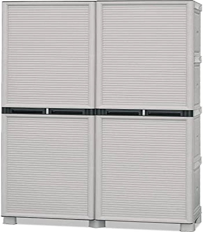 ARMADIO CONCERT IN POLIPROPILENE CON RIPIANI 39 X 100 X 172 CM COLORE GRIGIO