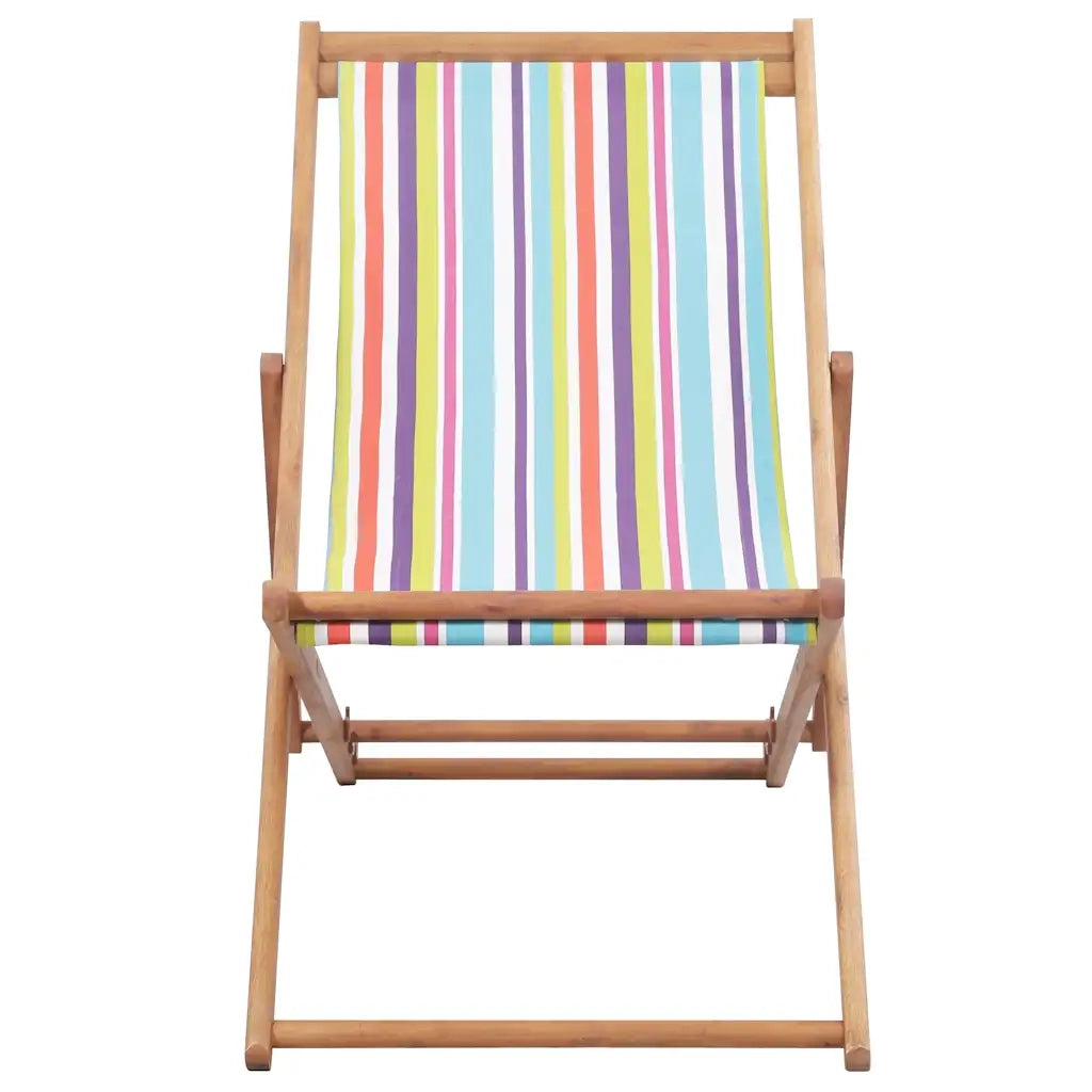 Sdraio da Spiaggia Pieghevole Telaio Legno Tessuto Multicolore CFW4624848
