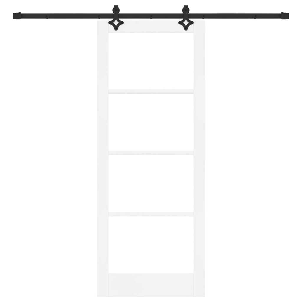 Set di Porte Scorrevoli  Bianco 83x211 cm in Legno Massello di Pino