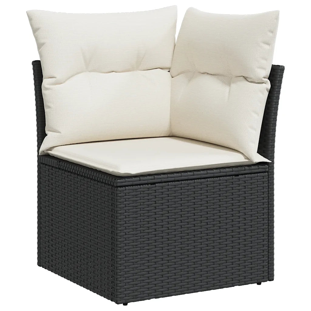 Set Divani da Giardino con Cuscini 7pz Nero Polyrattan 3326827