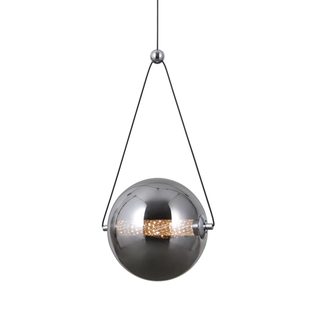 Lampada a sospensione Italux Rastia cromo vetro fumé LED 9W
