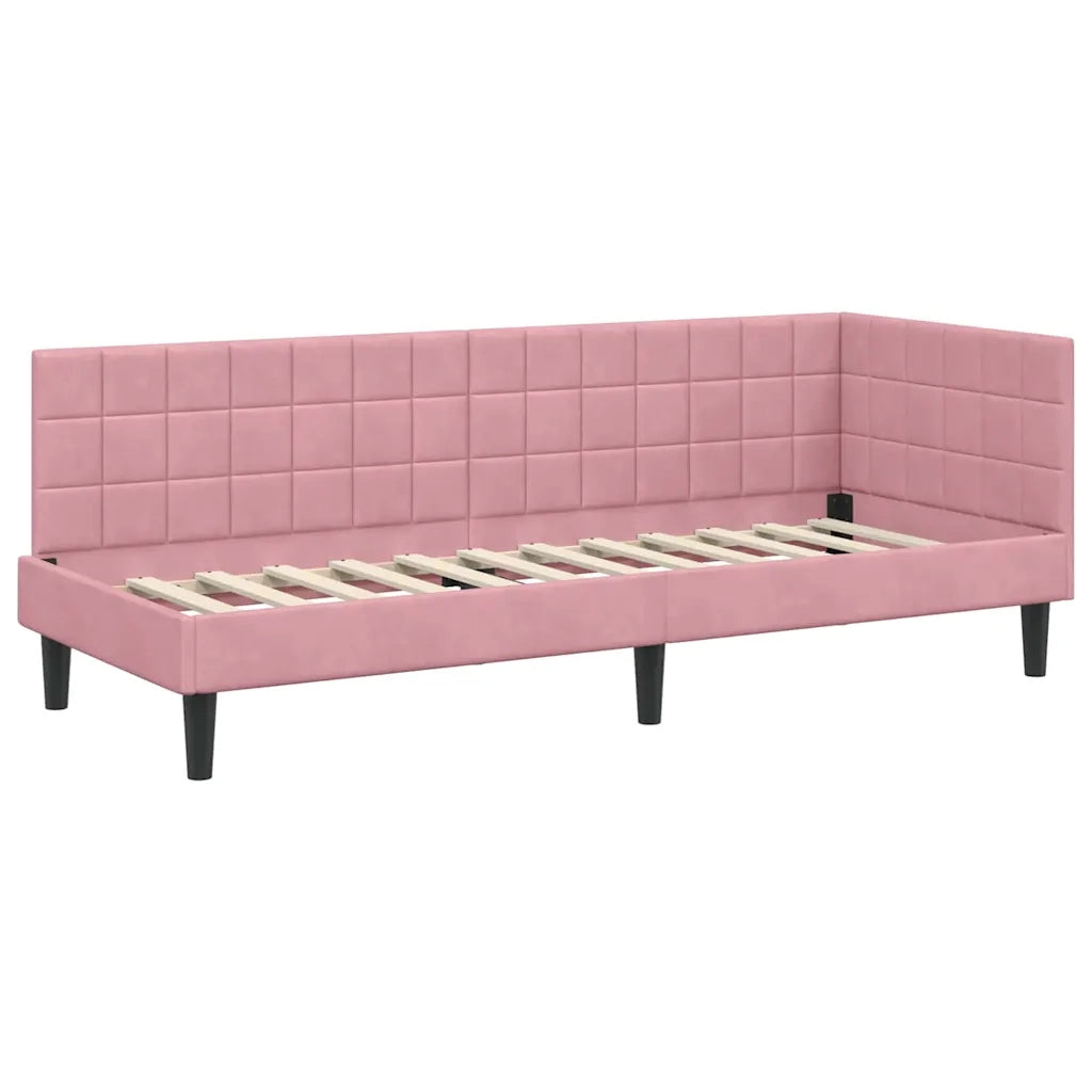 Struttura Letto Angolare con Materasso 2 pz-Giroletto con materasso Grigio Velluto 749939