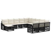 Set Divano da Giardino 12 pcs Nero polyrattan 3436210