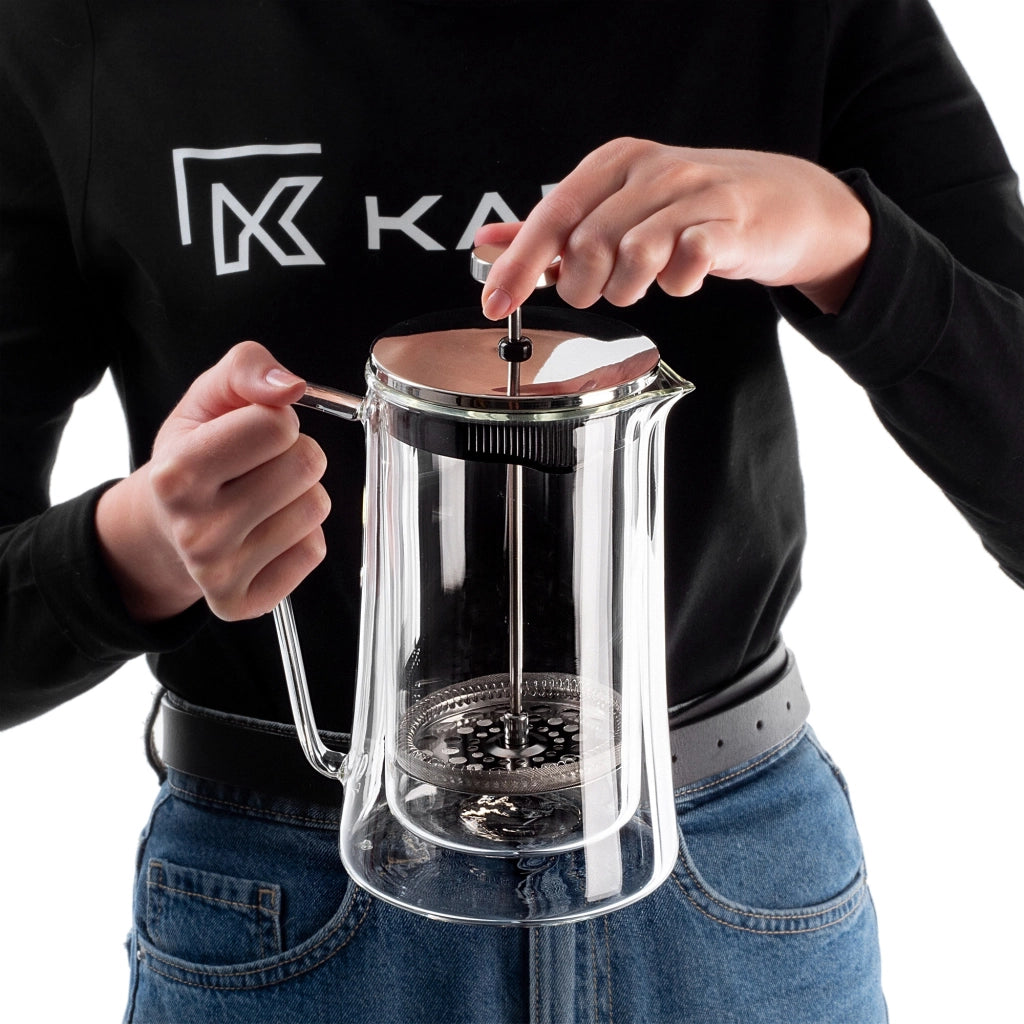 KADAX - Caffettiera a pistone da 1 litro con caraffa in vetro da 1000 ml.