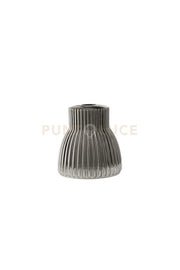 Vetro soffiato millerighe specchiato fumé attacco E27  per collezione Head d.19cm