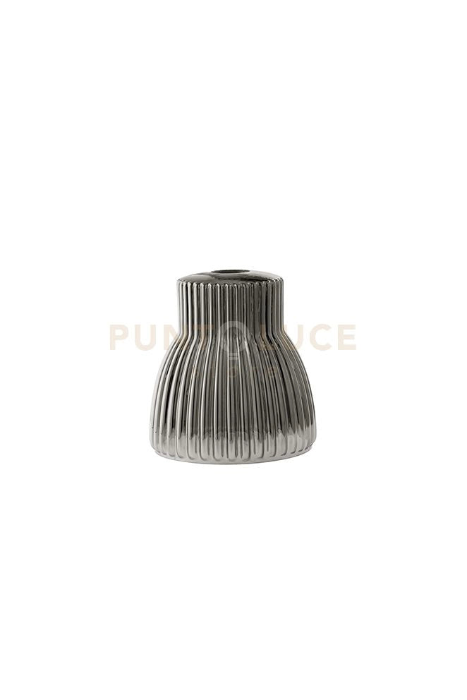 Vetro soffiato millerighe specchiato fumé attacco E27  per collezione Head d.19cm