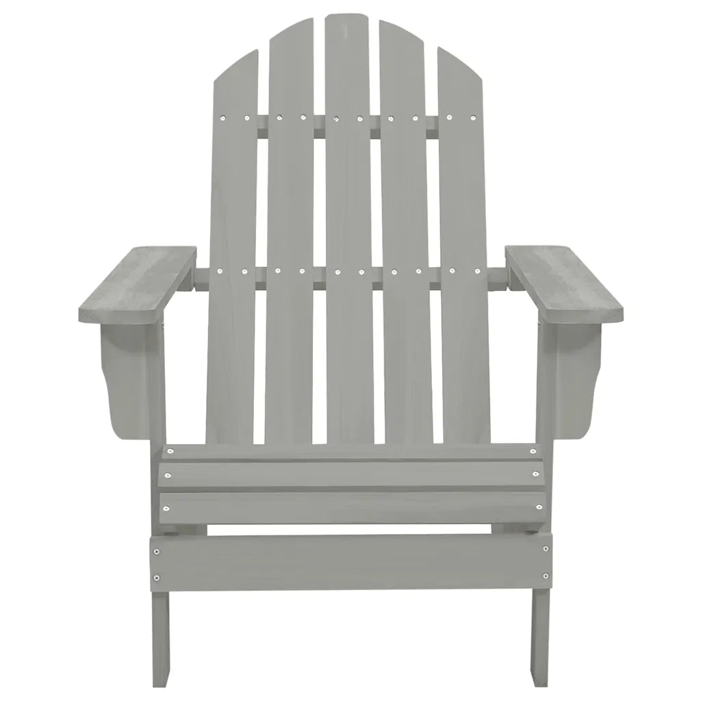 Sedia da Giardino Adirondack con Tavolino-Mobili da giardino Legno Abete Grigio