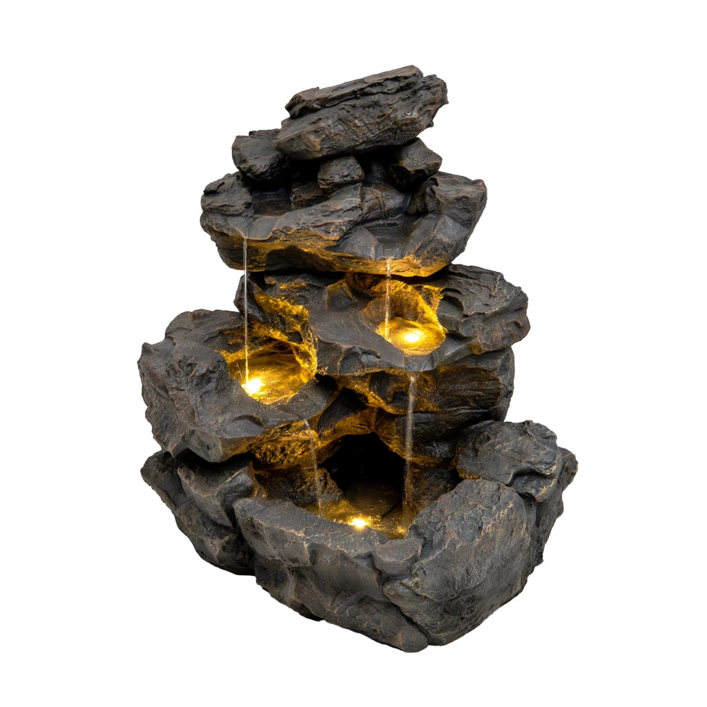 Fontana da Giardino Elettrica con LED e Cascata – Rustic Rapids