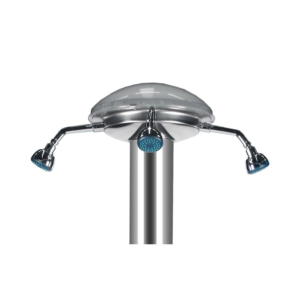 Doccia da Giardino Quadrupla 4 Temporizzatori e 2 Lavapiedi ATI Docce MUL-4P Inox Anodizzato