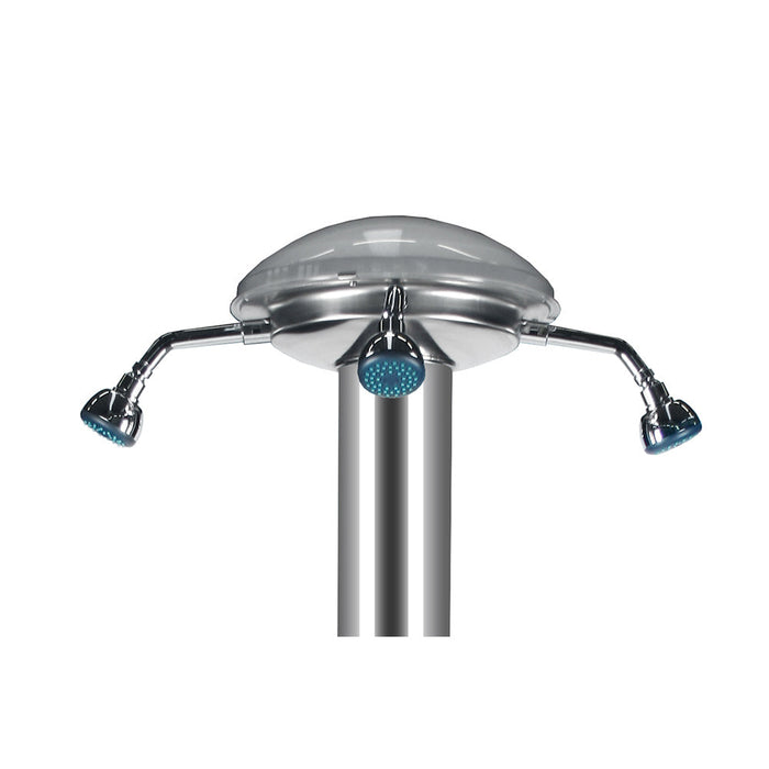 Doccia da Giardino Quadrupla 4 Temporizzatori e 2 Lavapiedi ATI Docce MUL-4P Inox Anodizzato