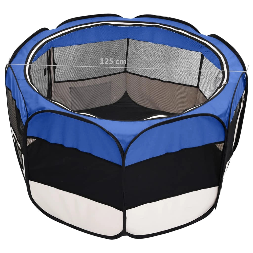 Recinto Box Per Animali Domestici 125x125cm Cuccia Pieghevole Salvaspazio con Borsa