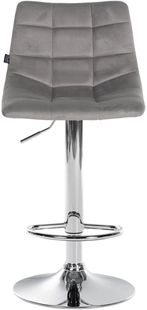 Sgabello Jerry Velvet grigio,cromo