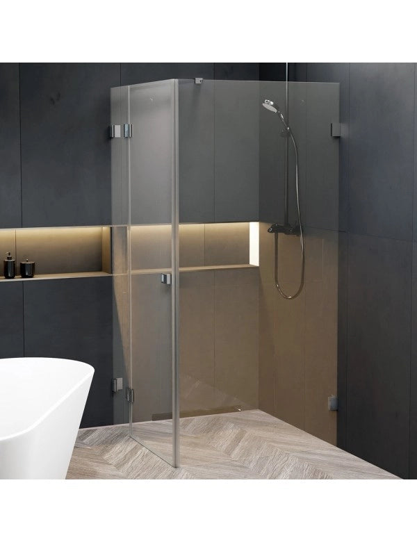 SCANDIC NXT 203 RIHO 100x100 x200cm Box Doccia Angolo Sinistro con Cerniera Cromo