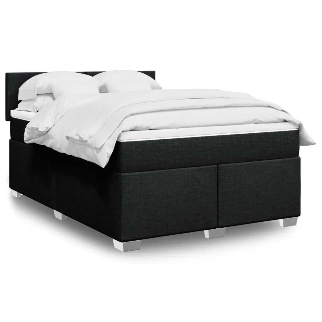 vidaXL Giroletto a Molle con Materasso Nero 160x200 cm in Tessuto