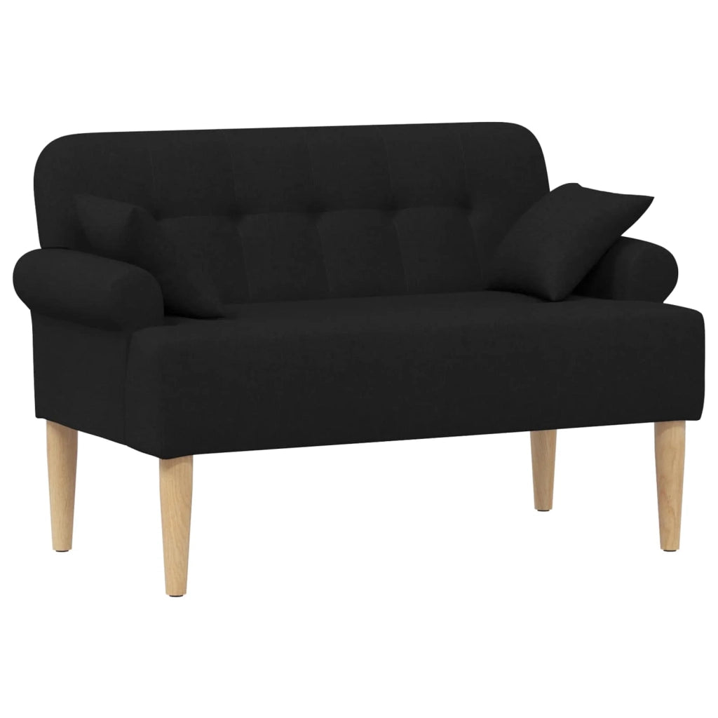 Loveseat con bottoni imbottiti Nero 120 x 65 x 79 cm Tessuto 42041811