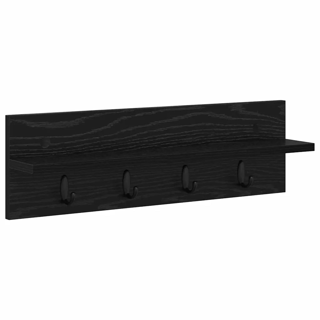 vidaXL Appendiabiti a muro Rovere nero 60 x 10.5 x 18 cm