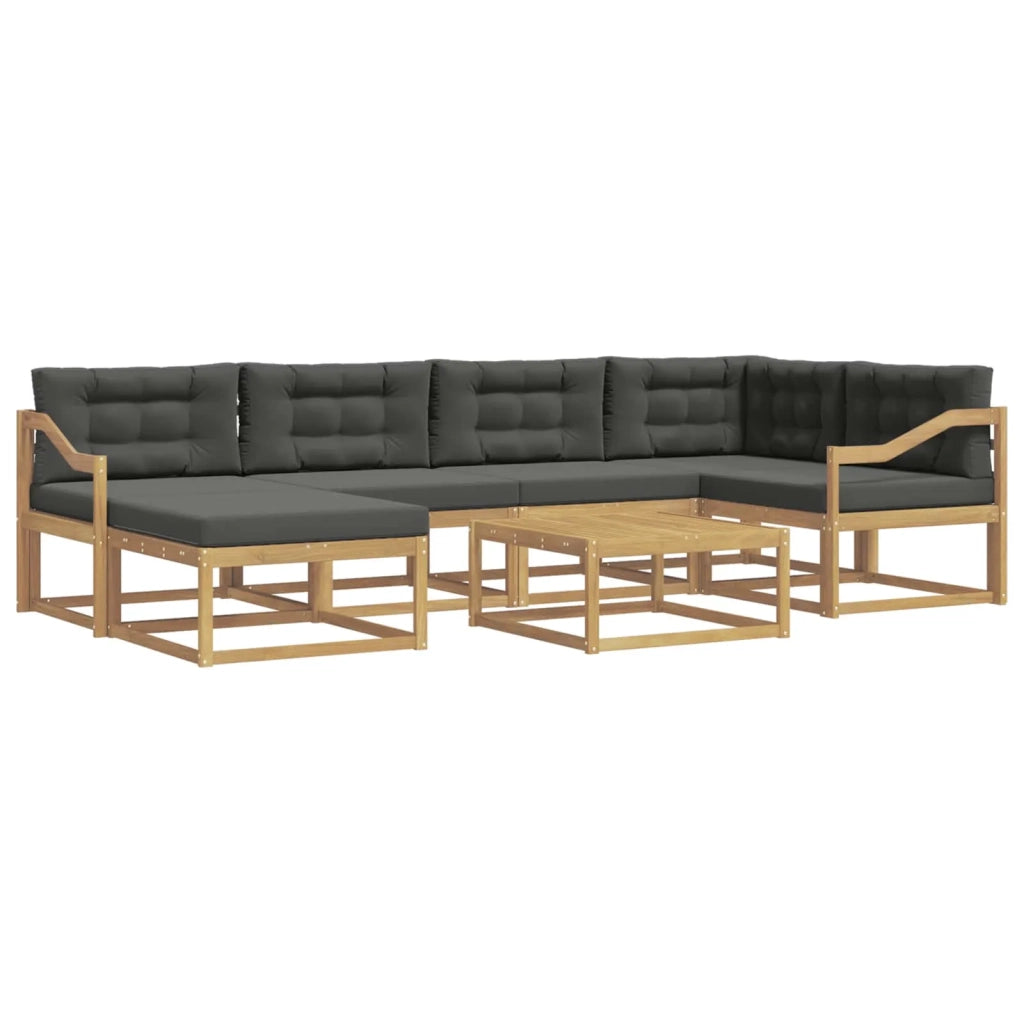 Set di divani da esterno 7 pz Bianco e Antracite 3386741