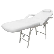 Lettino da Massaggio Portatile in Similpelle 185x78x76cm Bianco 110041
