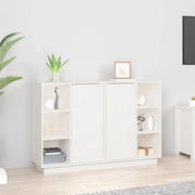 Credenza Bianca 120x35x80 cm in Legno Massello di Pino 814500