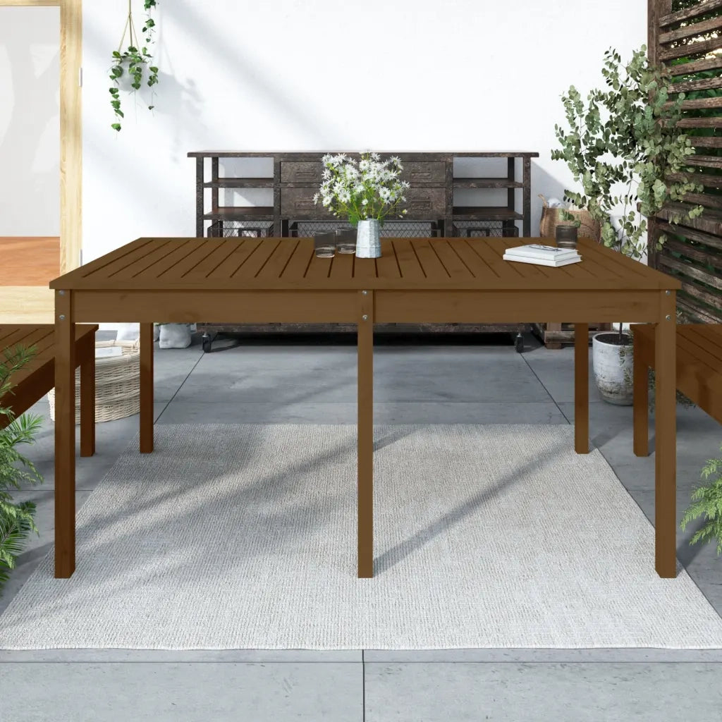 Tavolo da Giardino | Tavolino da esterno Ambra 159,5x82,5x76cm Legno Massello di Pino
