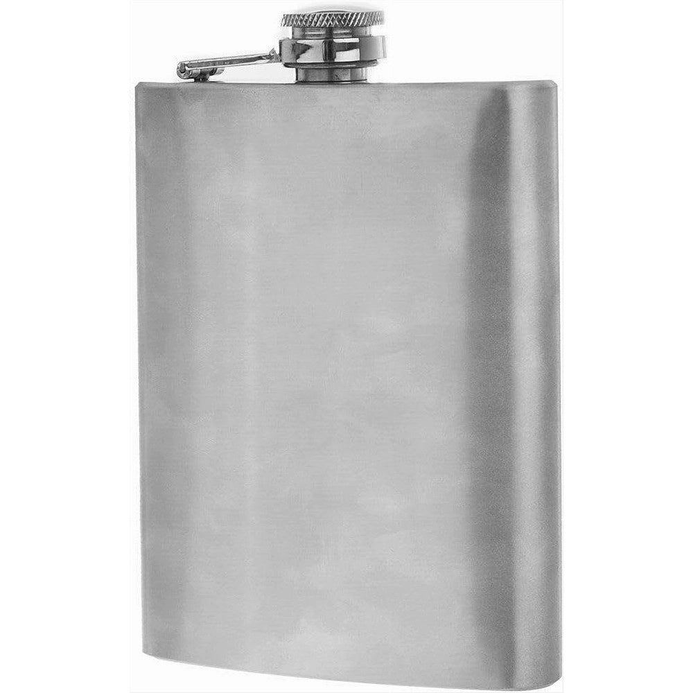 Trade Shop - Fiaschetta In Acciaio Inox 240 Ml Per Whisky Brandy Rum Vodka Tascabile Viaggio -