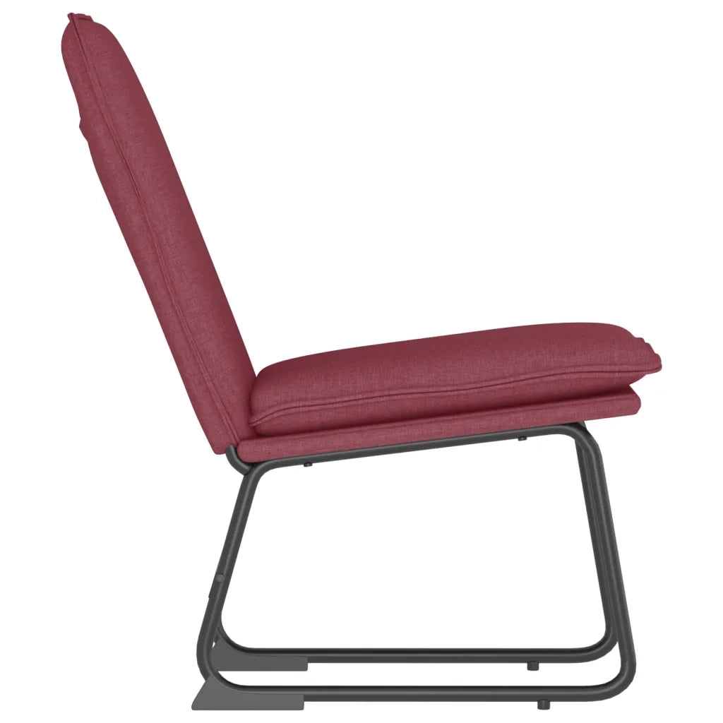 Sedia Lounge Rosso Vino 52x75x76 cm in Tessuto 351315