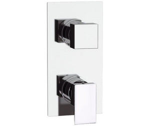 Rubinetto con piastra quadra per doccia con deviatore - serie skyline