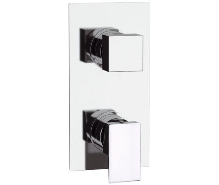 Rubinetto con piastra quadra per doccia con deviatore - serie skyline