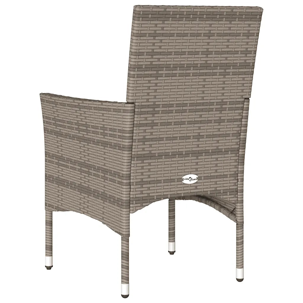 Sedie da Giardino con Cuscini 2 pz | Sedie da Esterno Grigie in Polyrattan