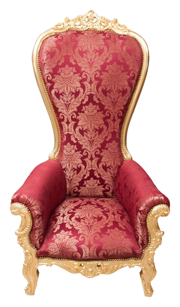 Biscottini Poltrona a trono stile francese Luigi XVI in legno massello di faggio L95XPR90XH185 cm