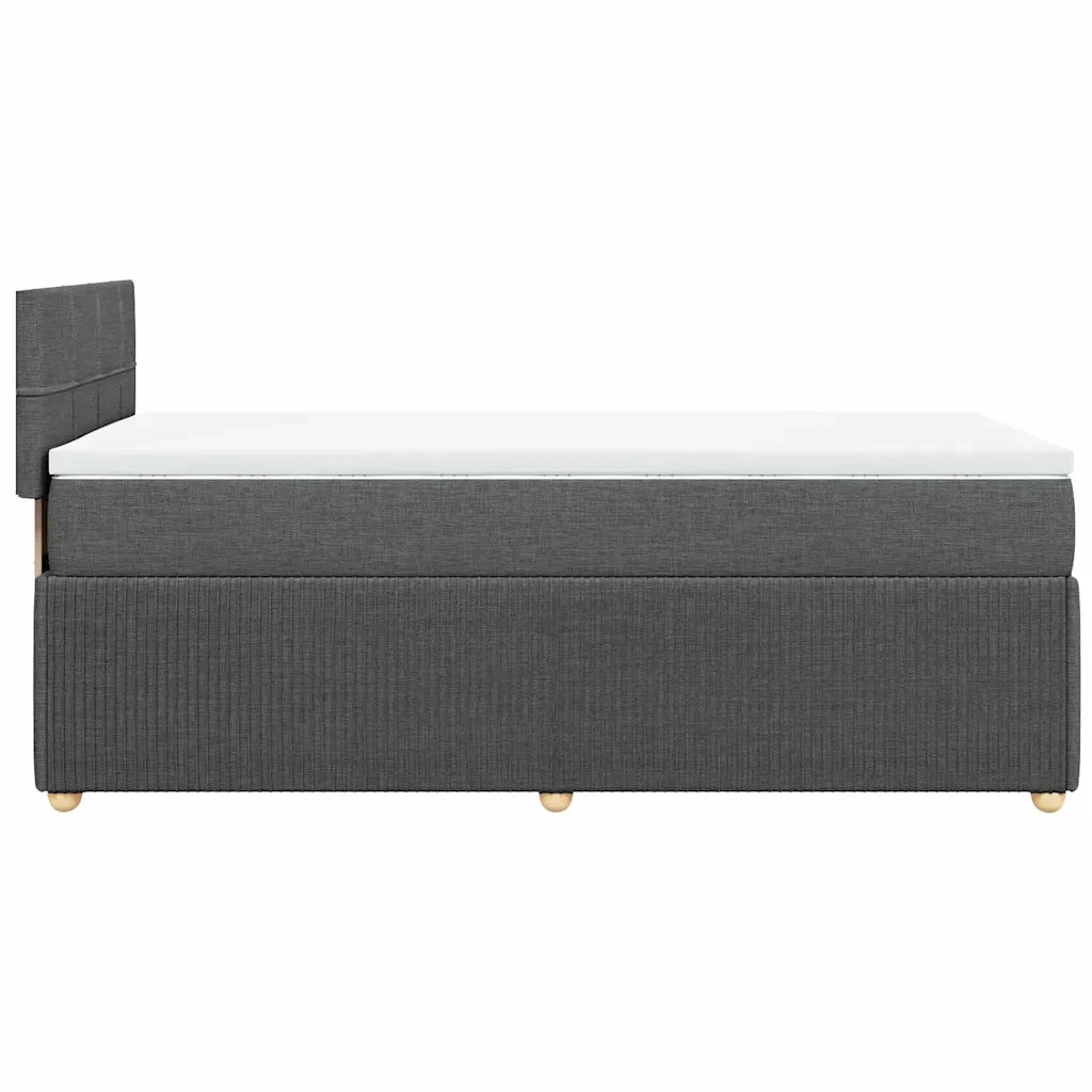 Giroletto a Molle con Materasso Grigio Scuro 90x200 cm Tessuto
