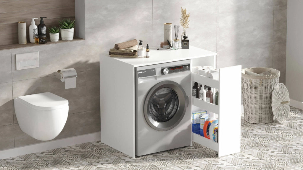 Emile, Mobile Sottolavabo Apertura Scorrevole, 94x60x88h cm Bianco