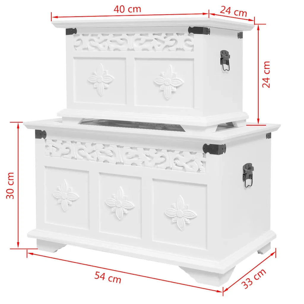 Set 2 Pezzi Cassapanche Bianche CFW9105363