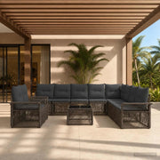 Set Divano da Giardino 11 pcs Grigio polyrattan 3434879