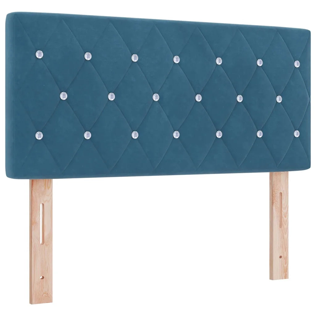 Letto a molle con testiera Blu Scuro 200 x 100 cm Velluto 3341406