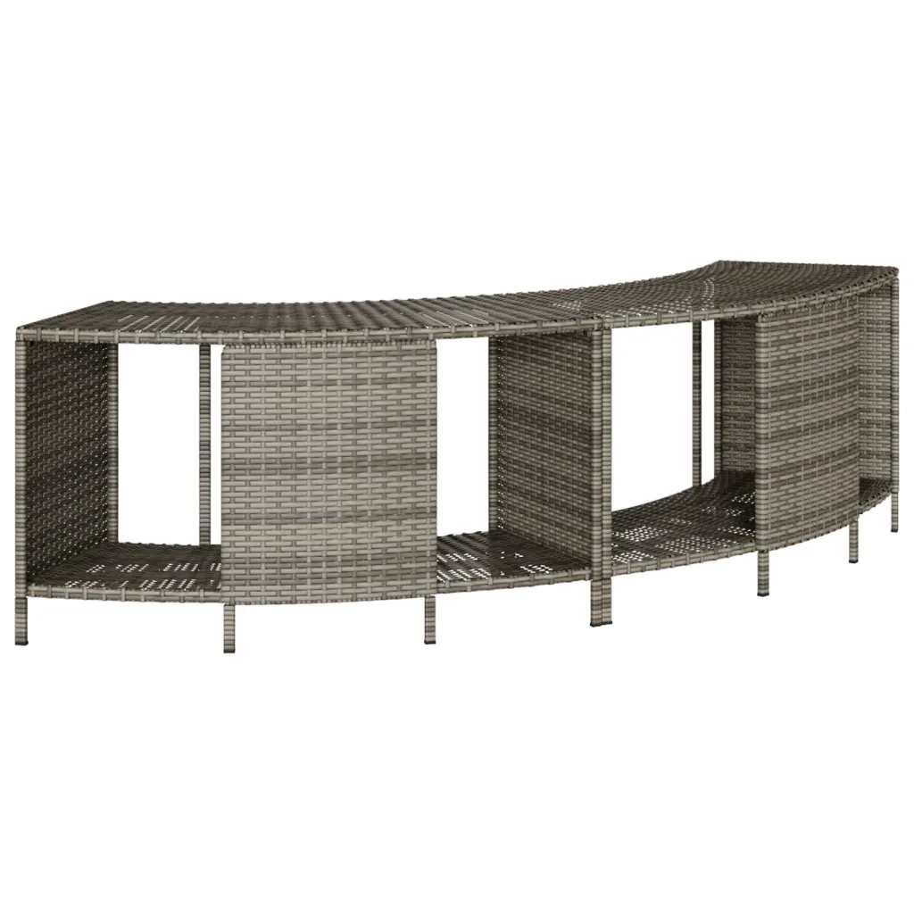 Scaffali Portaoggetti Vasca Idromassaggio 2 pz Polyrattan Grigio CFW9588356