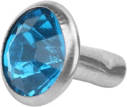 100 pezzi di 8mm cristallo diamantato chiodi a testa con bordo argentato - Blu profondo
