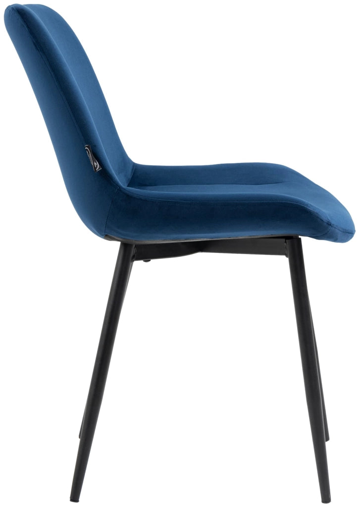Set di 2 sedie da pranzo Victoria in velluto blu