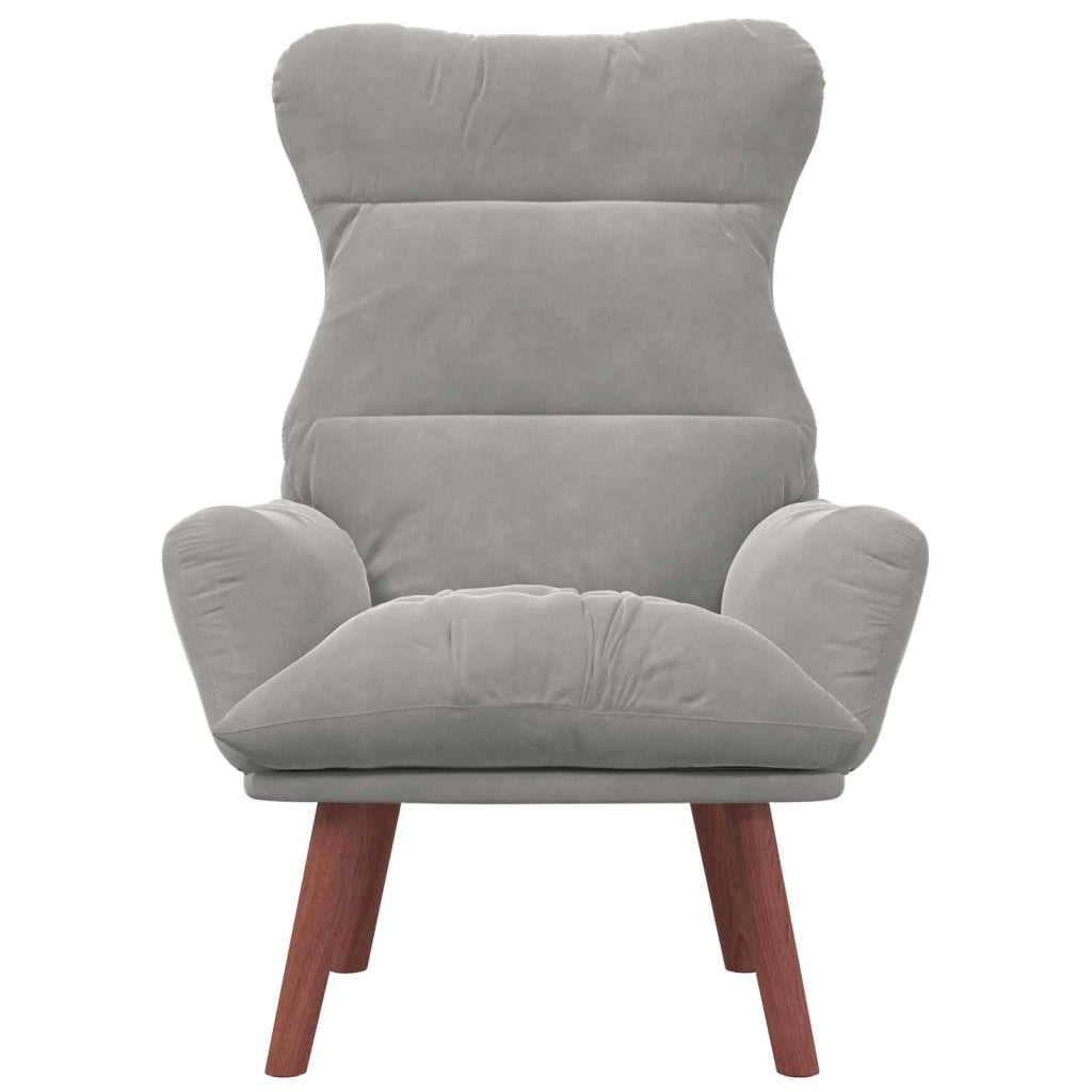 Poltrona | Sedia Relax Grigio chiaro 69 x 74 x 93 cm Velluto
